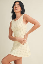 The Lila Polka Dot Drop Waist Mini Dress