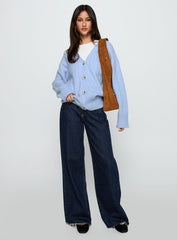 Come Back Soon Knit Cardigan Blue