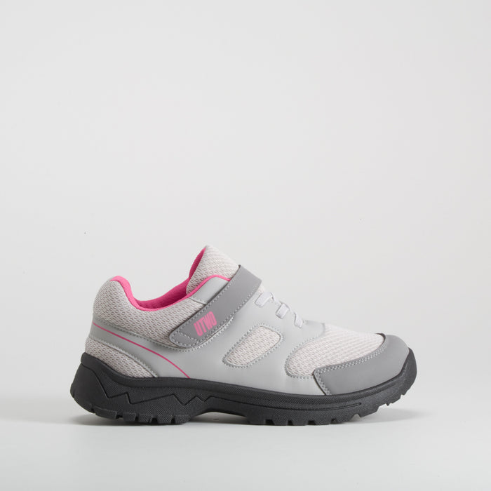 Deportiva trekking juvenil gris y rosa UTWO