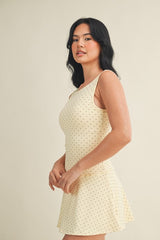The Lila Polka Dot Drop Waist Mini Dress