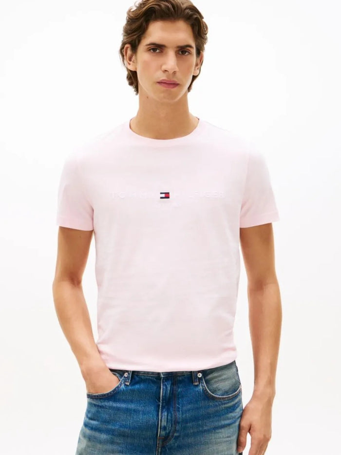 Chest Logo Tee in Pink Lily
