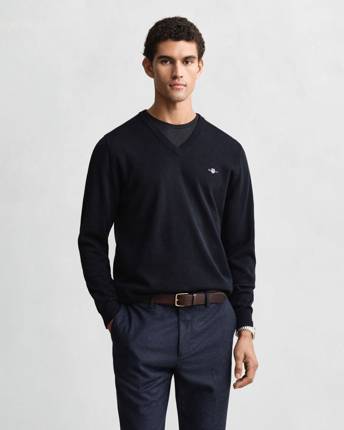 Classic V-Neck Sweater in Navy