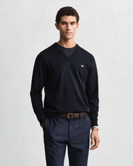 Classic V-Neck Sweater in Navy