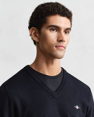 Classic V-Neck Sweater in Navy