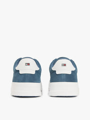 Contrast Heel Court Trainers in Blue