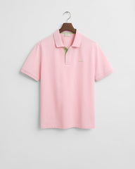 Contrast Piqué Polo in Pink