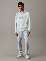 Cotton Fleece Monogram Hoodie in Harbor