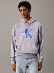 Cotton Fleece Monogram Hoodie in Lilac