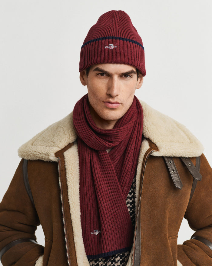 Essential Beanie & Scarf Gift Set in Red