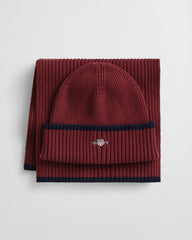 Essential Beanie & Scarf Gift Set in Red