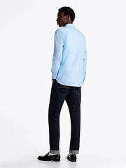 Flag Embroidery Shirt in Blue