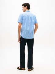 Flex Print Poplin Shirt in Sweet Blue
