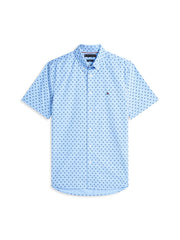 Flex Print Poplin Shirt in Sweet Blue
