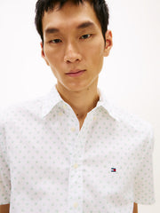 Flex Print Poplin Shirt in White