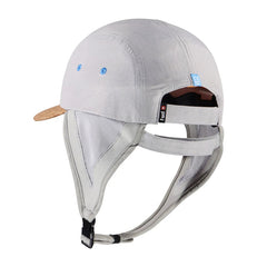 Forward WIP surf cap in shell grey with ear protection flaps and blue mesh details