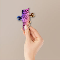 Fuck Plastic Holographic Stickers - Holographic stickers | STICK IT UP