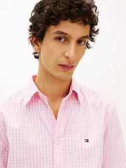 Gingham Check Poplin Shirt in Pink
