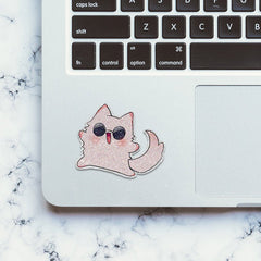 Gojo Cat Glitter Sticker - Glitter Stickers | STICK IT UP