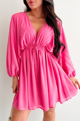 Fearless Charm Long Sleeve Mini Dress (Bubblegum)