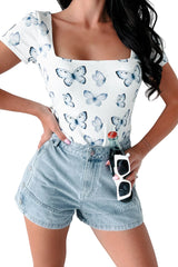 Everyday Happiness Butterfly Print Top (White/Butterfly)