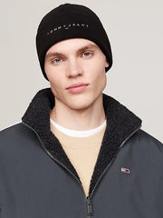 Logo Beanie Hat in Black