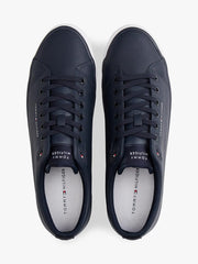 Logo Lace-Up Trainers With Leather in Navy