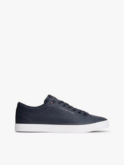 Logo Lace-Up Trainers With Leather in Navy