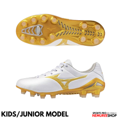 MIZUNO Football Shoes MONARCIDA NEO 3 PRO JR (WHITE / MP GOLD) - Nemuree Shop - Online Sports Store