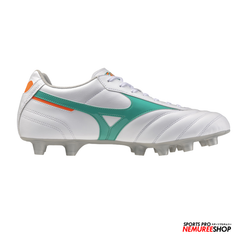 MIZUNO Football Shoes MORELIA 2 CLUB (WHITE/ARCADIA/LAVA ORANGE)