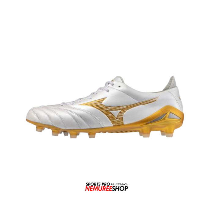 MIZUNO Football Shoes MORELIA NEO 4 ELITE (WHITE / GOLD) - Nemuree Shop - Online Sports Store