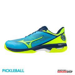 MIZUNO PickleBall Shoes WAVE STRIKE (JET BLUE / LIGHTNING YELLOW / ESTATE BLUE) - Nemuree Shop - Online Sports Store
