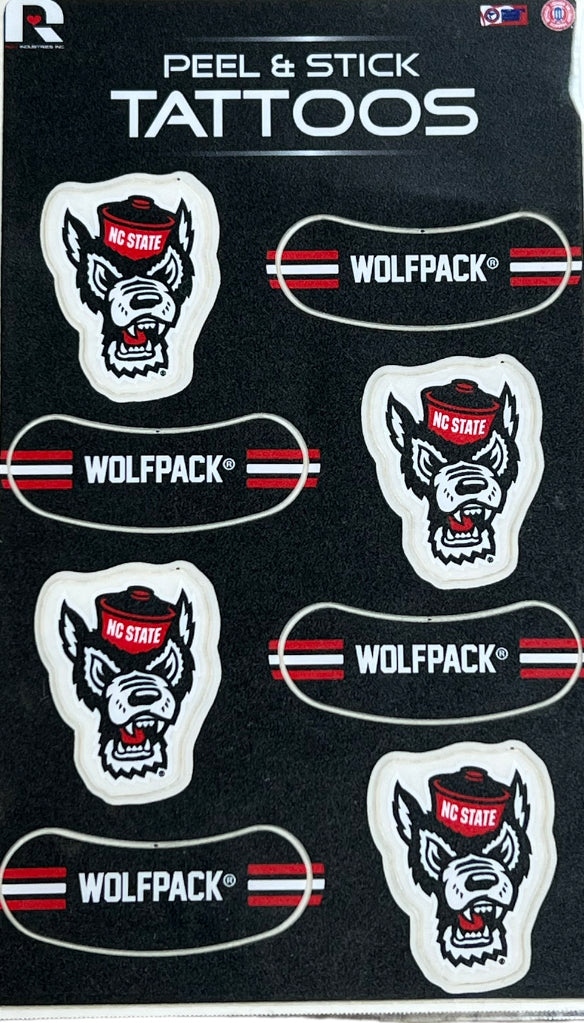 NC State Peel & Stick Tattoos