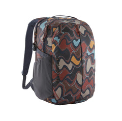 Patagonia backpack with wavy multicolor pattern, ideal for watersports adventures
