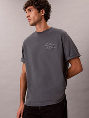 Relaxed Script Logo T-shirt in Grey