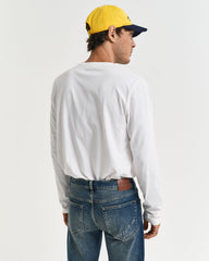 Shield Long Sleeve Tee in White
