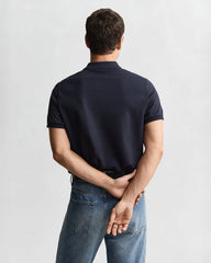 Shield Piqué Polo in Navy