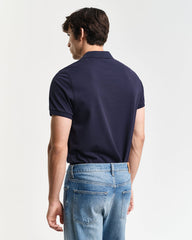 Shield Piqué Polo in Navy