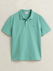 Shield Piqué Polo in Turquoise