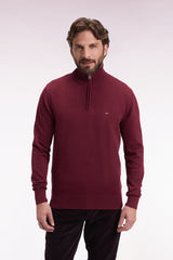 Thick Cotton Sweater in Burgundy