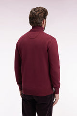 Thick Cotton Sweater in Burgundy