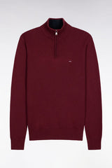 Thick Cotton Sweater in Burgundy