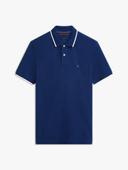 Tipped Pique Polo in Navy