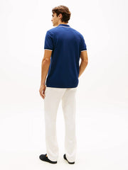 Tipped Pique Polo in Navy