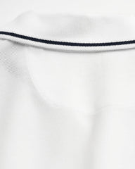 Tipped Piqué Polo in White