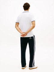 Tipped Pique Polo in White
