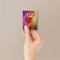 Woman Red Dress Art Holographic Stickers - Holographic stickers | STICK IT UP