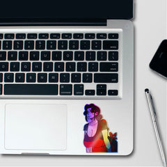 Woman Red Dress B&W Holographic Stickers - Holographic stickers | STICK IT UP