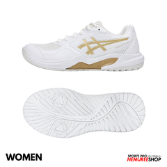 ASICS Women's Pickleball Shoes GEL - DEDICATE 9 PICKLEBALL (WHITE/CHAMPAGNE) - Nemuree Shop - Online Sports Store