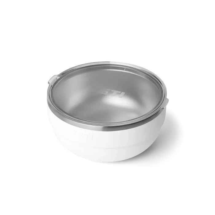 Yeti large insulated white bowl with clear lid for outdoor and watersports use