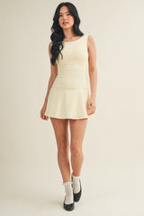 The Lila Polka Dot Drop Waist Mini Dress